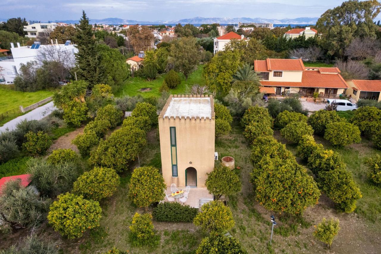 The Tower With The Orange Tree Garden Villa Ialysos  Exterior foto